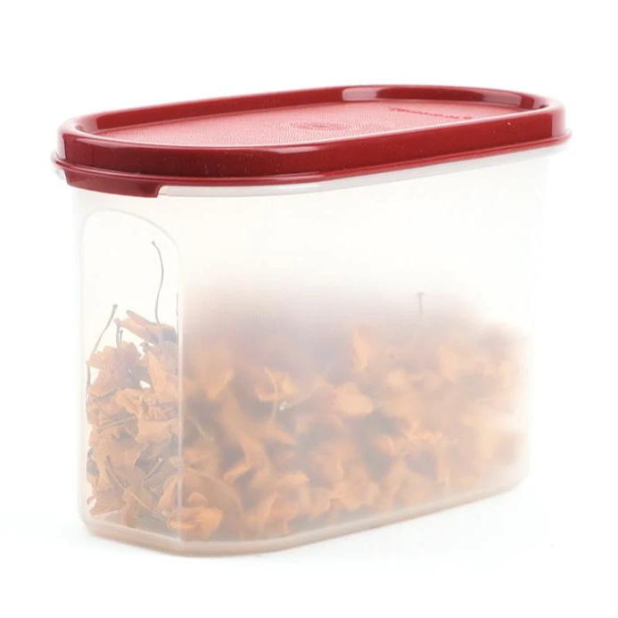 特百惠 1.1L椭圆保鲜盒 透明密封防虫防潮干货收纳储藏盒