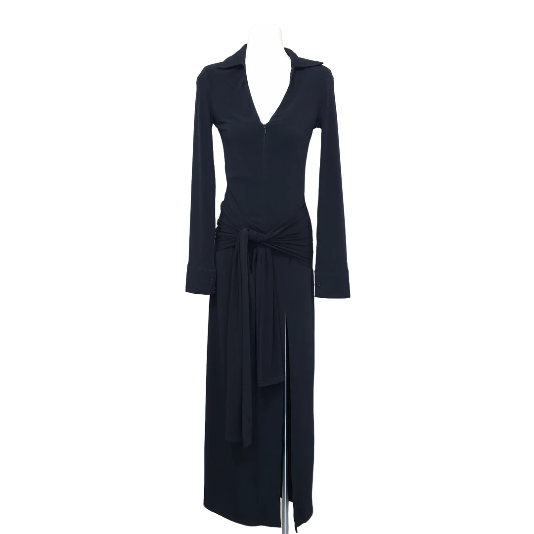 MONICA 简约拉链绑带连衣裙