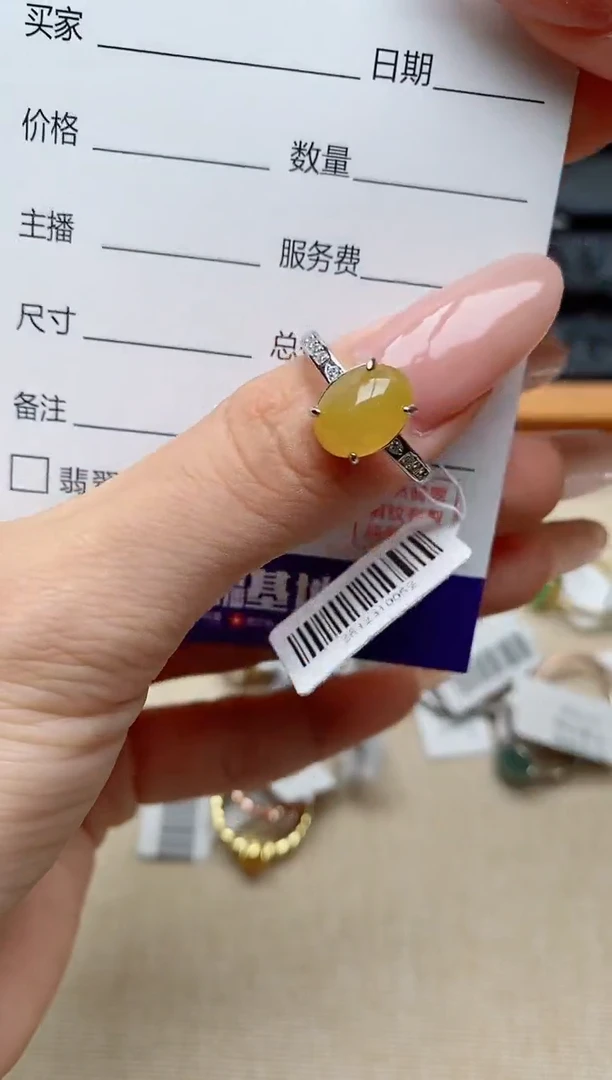 银S925镶嵌戒指翡翠1