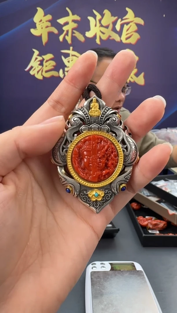 【闪购商品】南红玛瑙雕刻银S925镶嵌163ZB0118产品一个