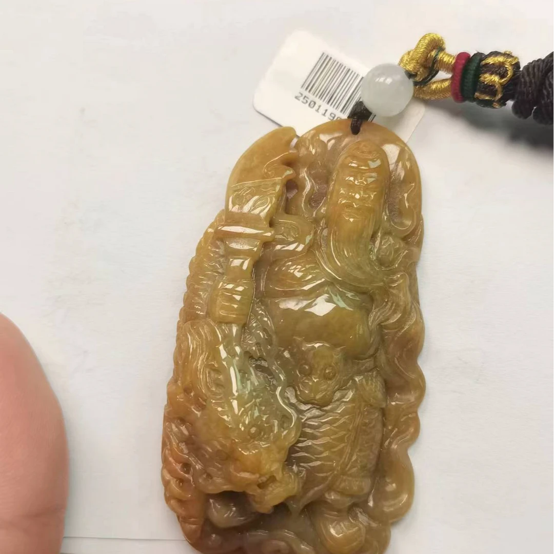 浩哥珠宝 天然翡翠 黄翡关公0385
