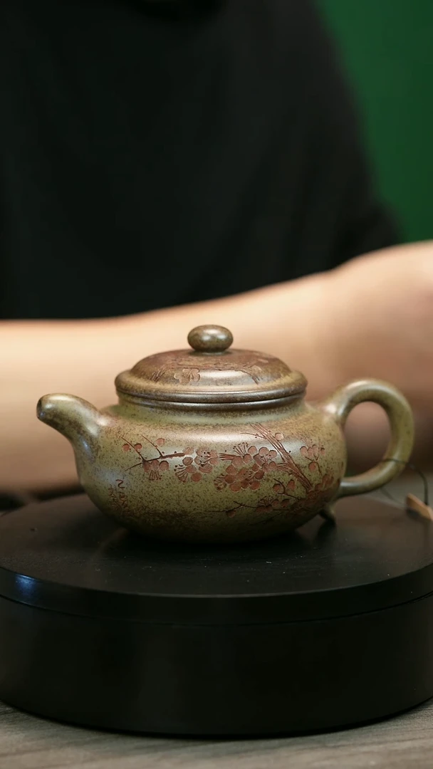 茶壶紫砂田*H1920李琴柴烧梅花仿古