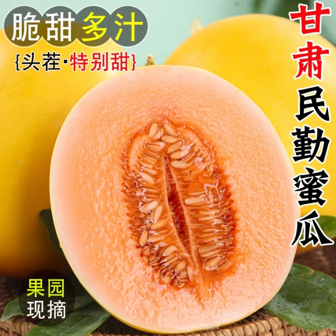 【带箱9-10斤】新鲜甘肃民勤黄河蜜瓜甜瓜当季水果香甜多汁产地直发