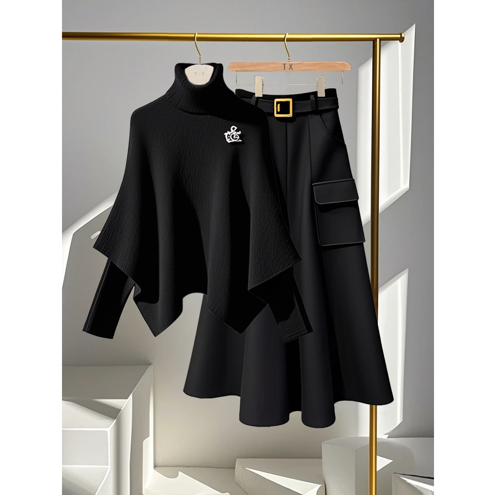 秋冬新款气质名媛高端女神范假两件上衣精致时尚百搭显瘦半身裙子