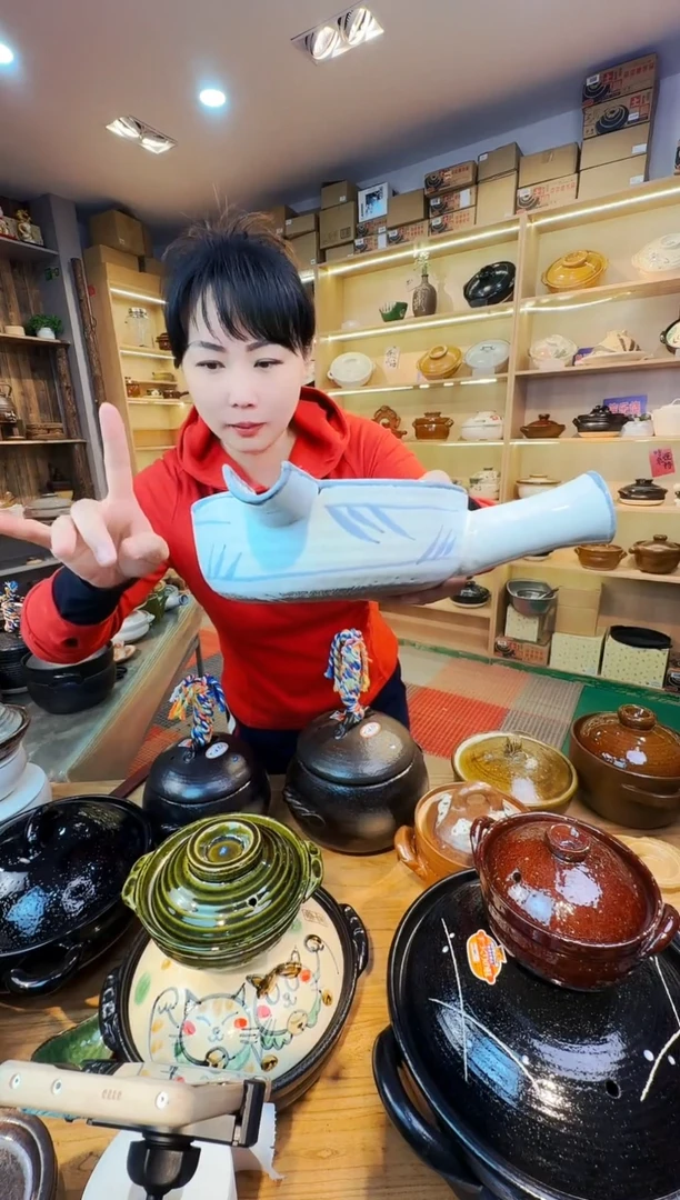 日本进口信乐烧直火大碗图案随机