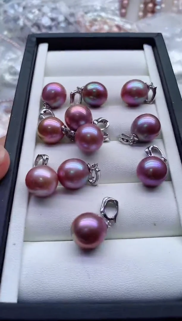 淡水珍珠银S925镶嵌吊坠(不含链)多样性发其一，非无暇