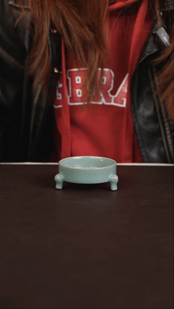 盖碗迷你小三足仿古釉