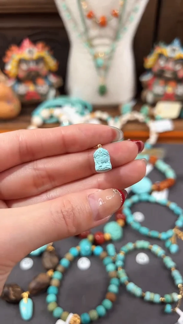 【闪购商品】绿松石提溜18K金镶嵌绿松石提溜