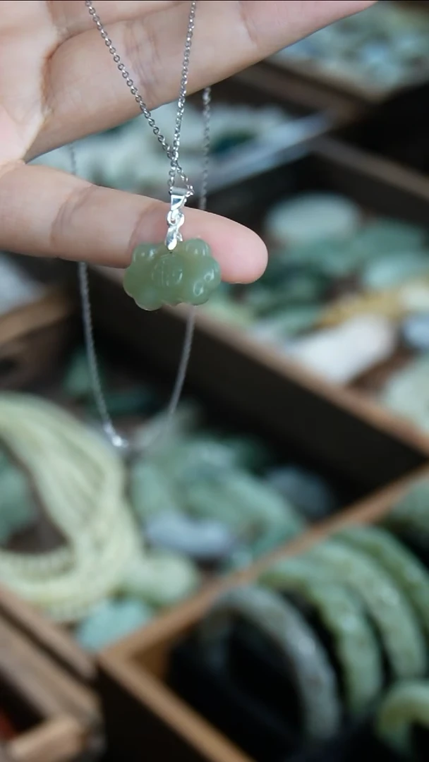颈饰银S925镶嵌和田玉0001