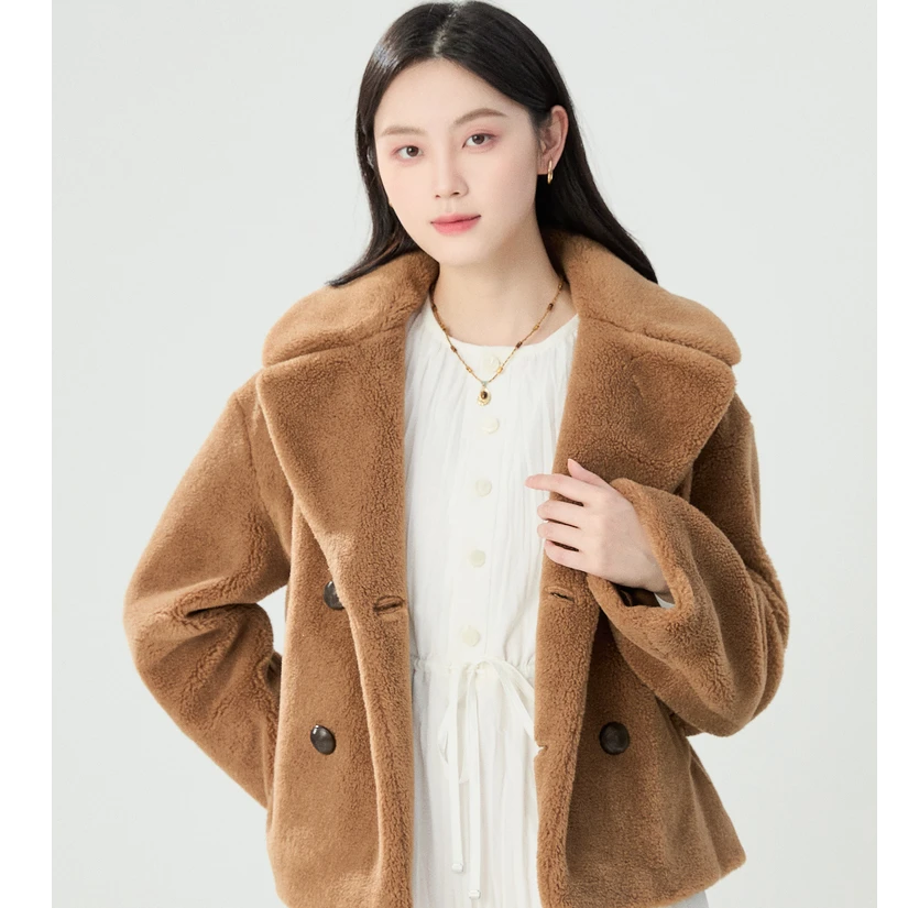 GIRDEAR/哥弟秋冬新款时尚西装式大翻领保暖宽松时尚外套 1400771