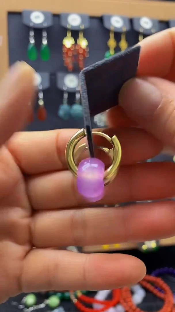 【闪购商品】玛瑙/玉髓耳坠未镶嵌耳饰