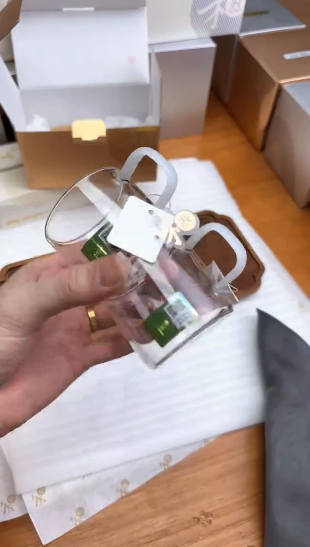 禾器粉金标白玉对杯白玉