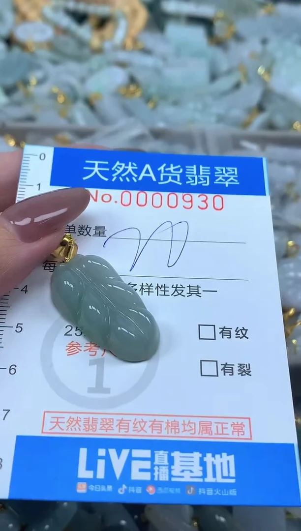 颈饰未镶嵌翡翠净货挂件-0930