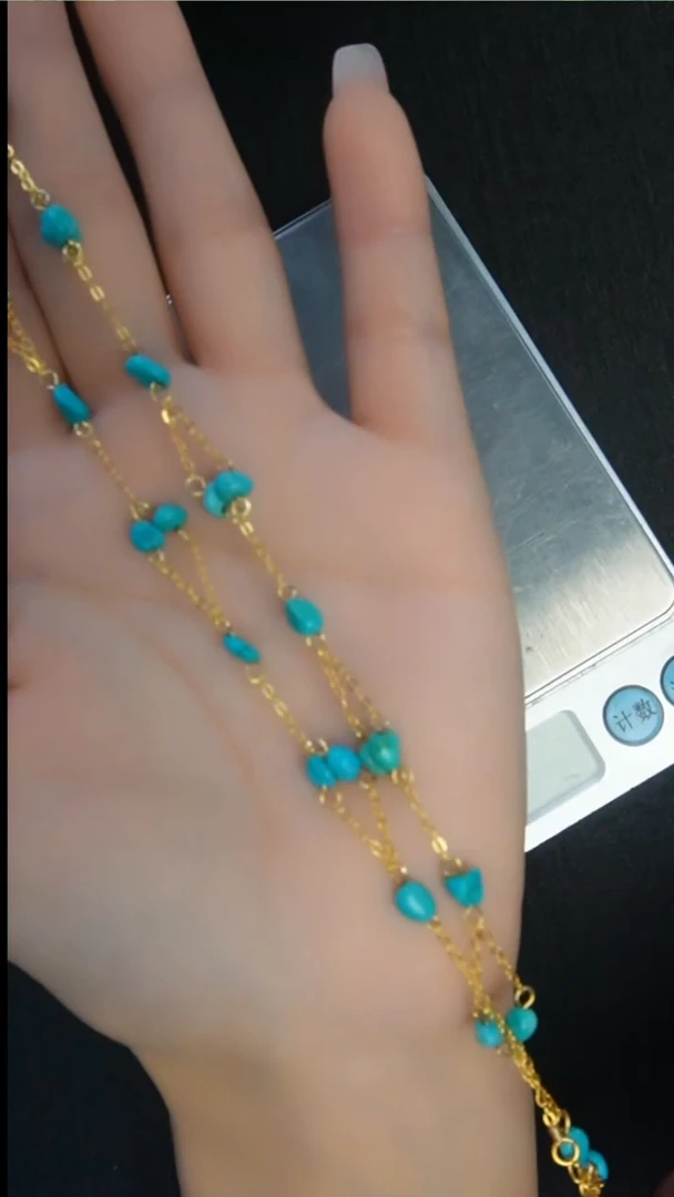 银S925镶嵌绿松石项链发货一件