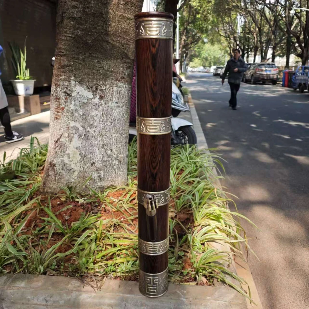 鸡翅木复古福利款水烟筒高78内口8云南特色工艺品