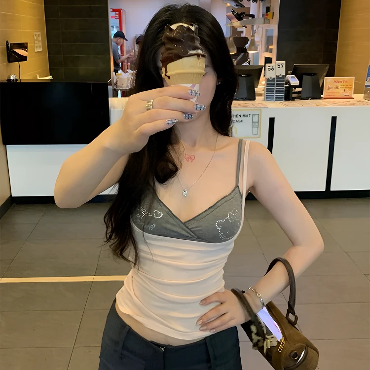 [七玺合集] 姐系气质千金夏季显瘦通勤设计感女时尚辣妹蕾丝吊带