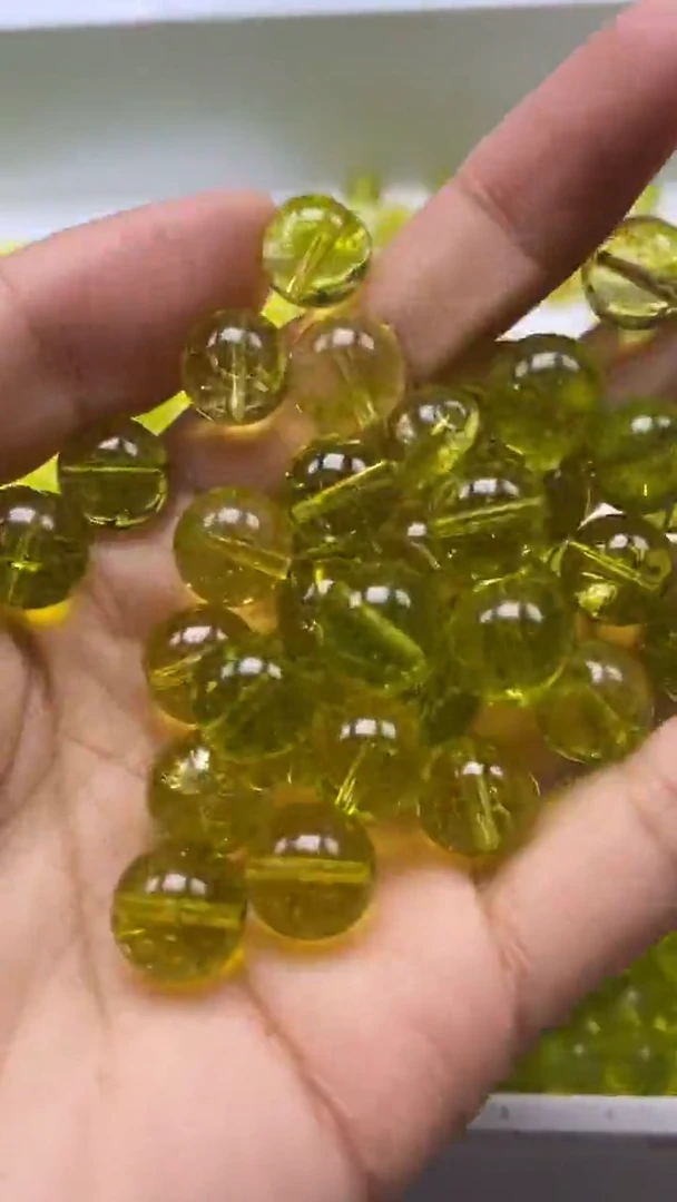 颈饰未镶嵌水晶W1680-橄榄绿色碧玺10mm*10颗