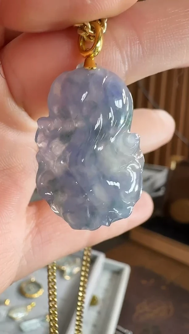 吊坠(不含链)18K金镶嵌翡翠吊坠