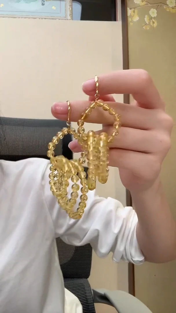 琥珀未镶嵌耳饰耳环