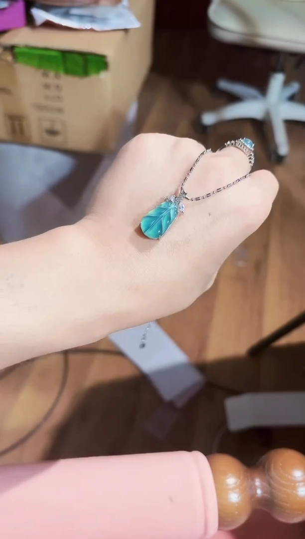 翡翠14K金镶嵌吊坠(赠链)天然A货翡翠a货吊坠多样性发货9013