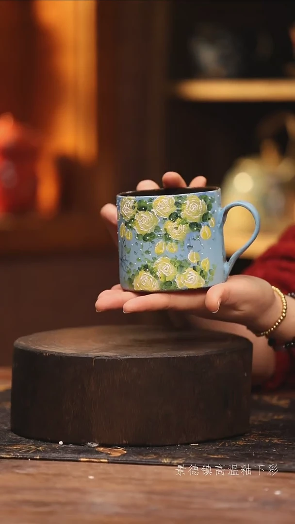 陶瓷景德镇高温釉下手绘陶瓷@L274@