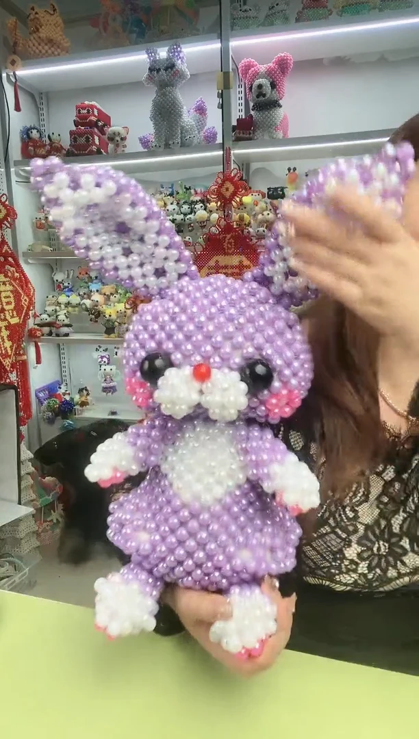 玻璃0980卡12马贝彩幸运兔材料包1套紫色