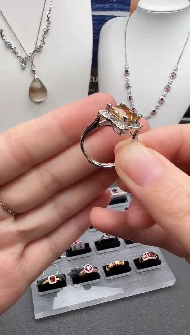 银S925镶嵌戒指黄晶7