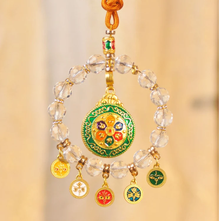 【凰世今传】5A全净水晶五财神手机挂件