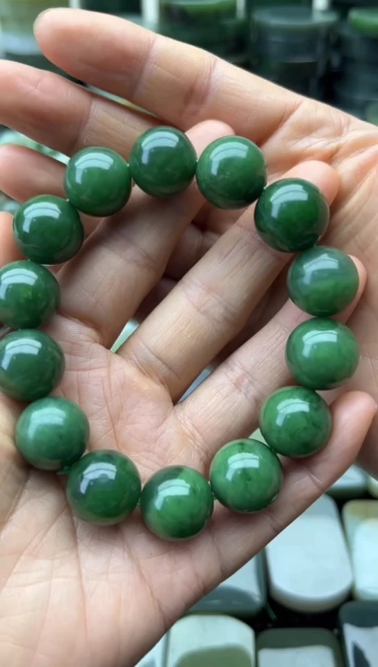 未镶嵌和田玉珠宝半成品手串卡16碧玉