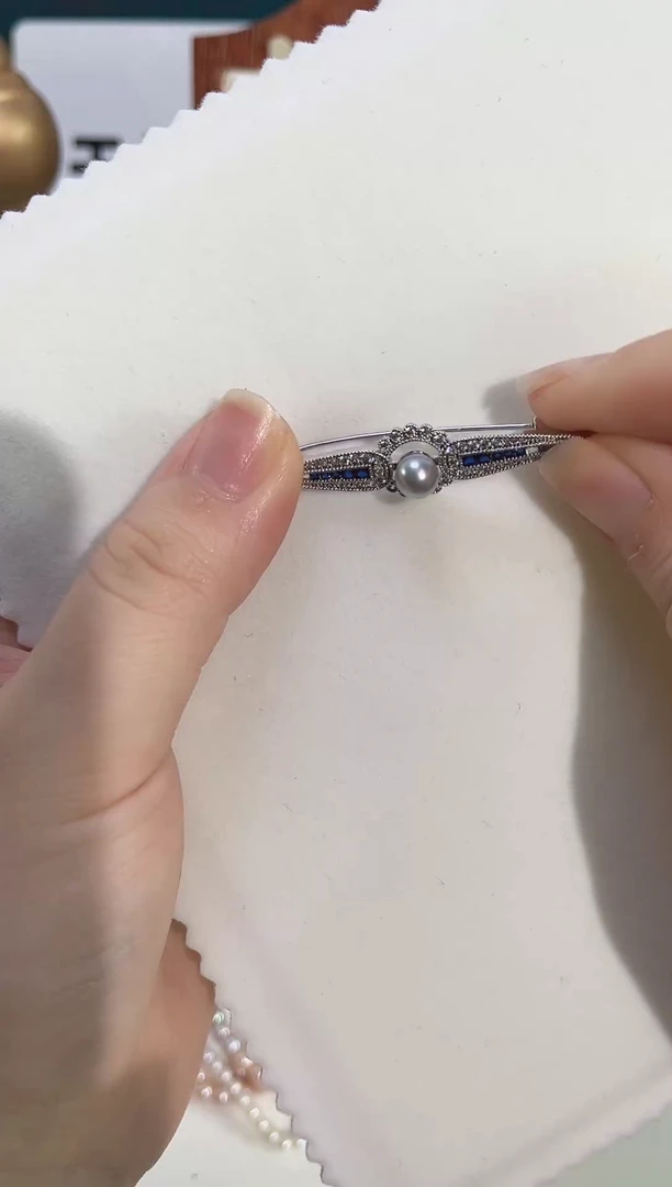 合金耳饰海水珍珠合金胸针