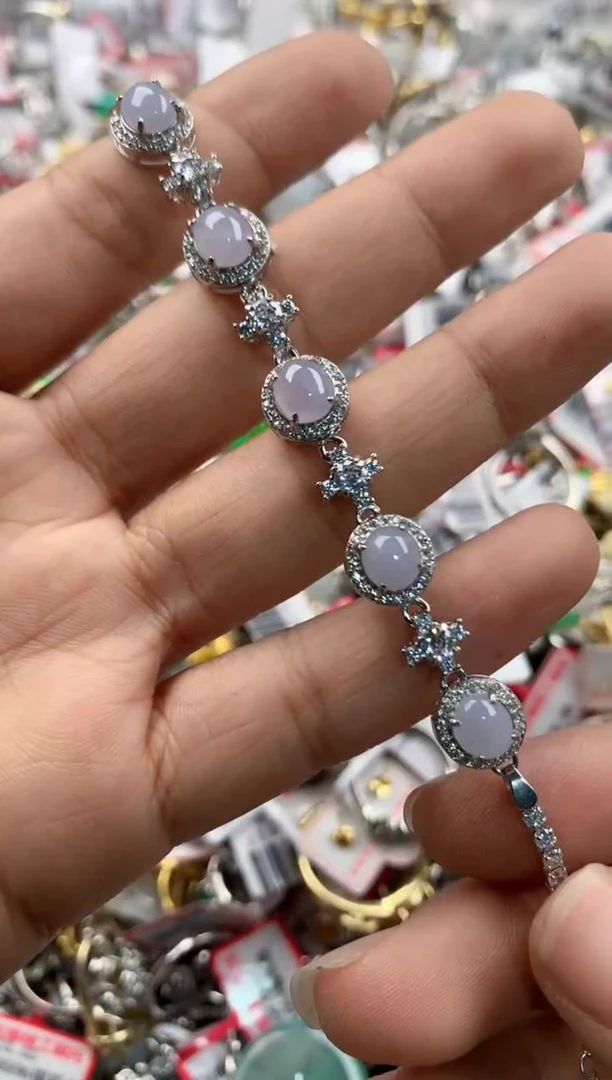 银S925镶嵌戒指翡翠444            2