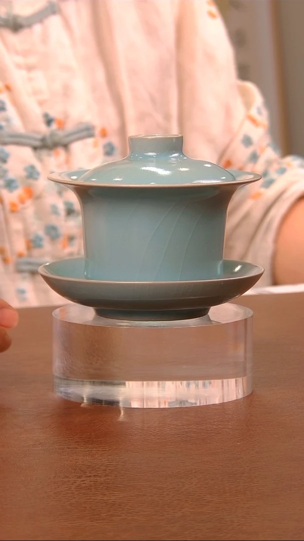 【闪购商品】瓷片353带款马蹄三才盖碗........