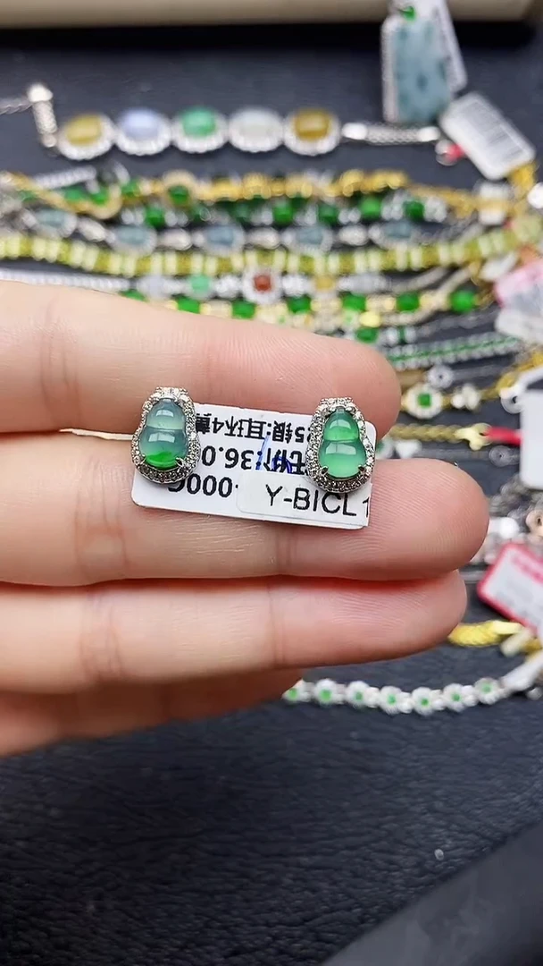 银S925镶嵌戒指翡翠1