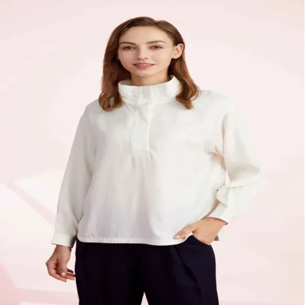 诺帝卡 休闲舒适修身长袖衬衫-22323WO011BW