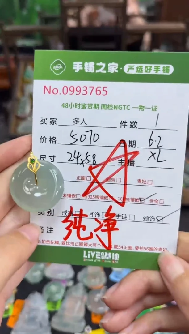 翡翠18K金镶嵌颈饰多人