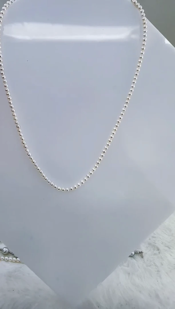 18K金镶嵌淡水珍珠DA淡水珍珠项链3-4 gh001