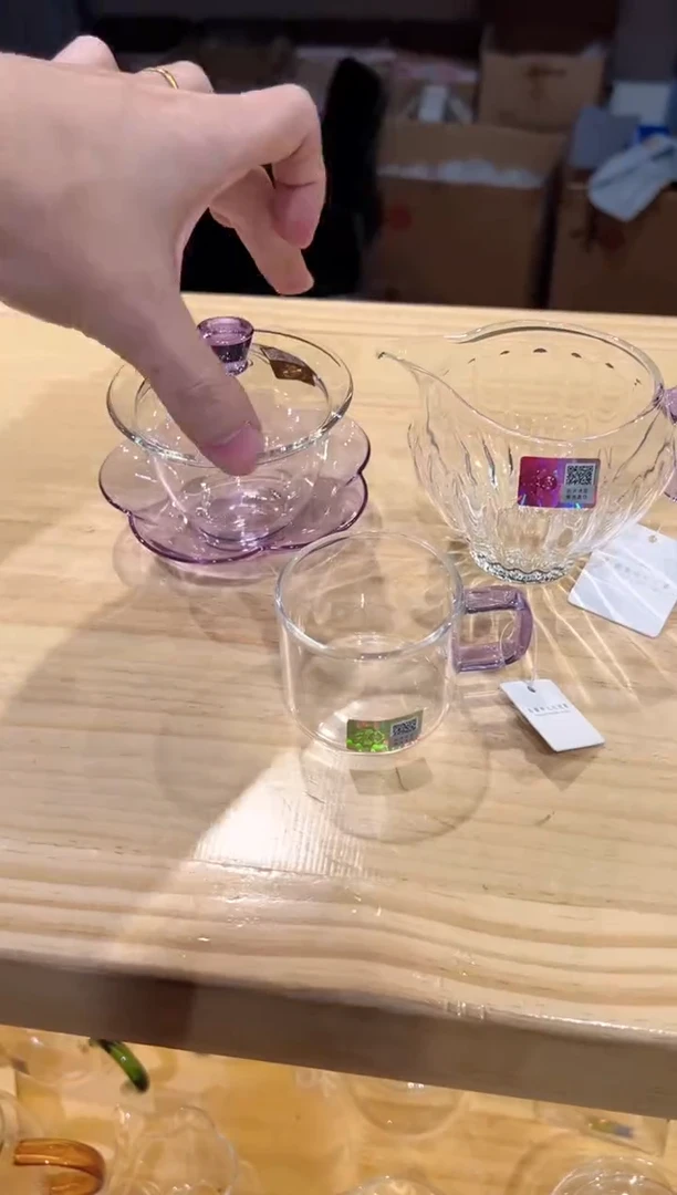 禾器-咏荷盖碗-浅紫色+倾川浅紫+++