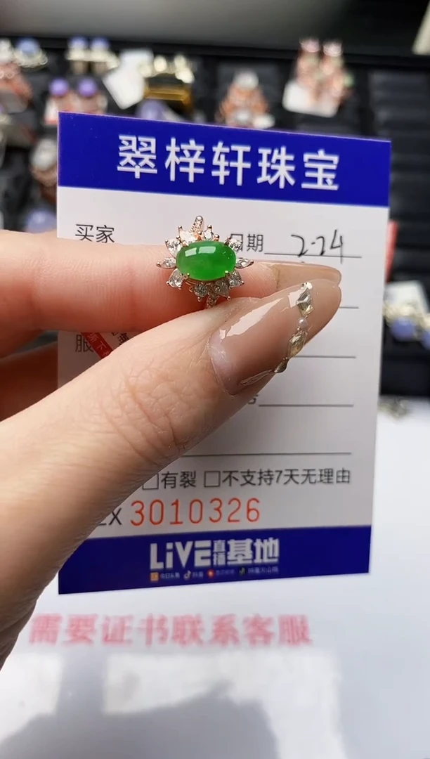 【闪购商品】翡翠戒指银S925镶嵌/0326