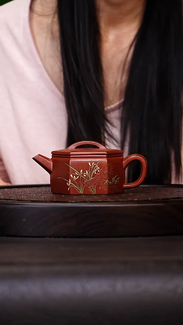 宜兴原矿高端紫砂 汉棠红泥230cc