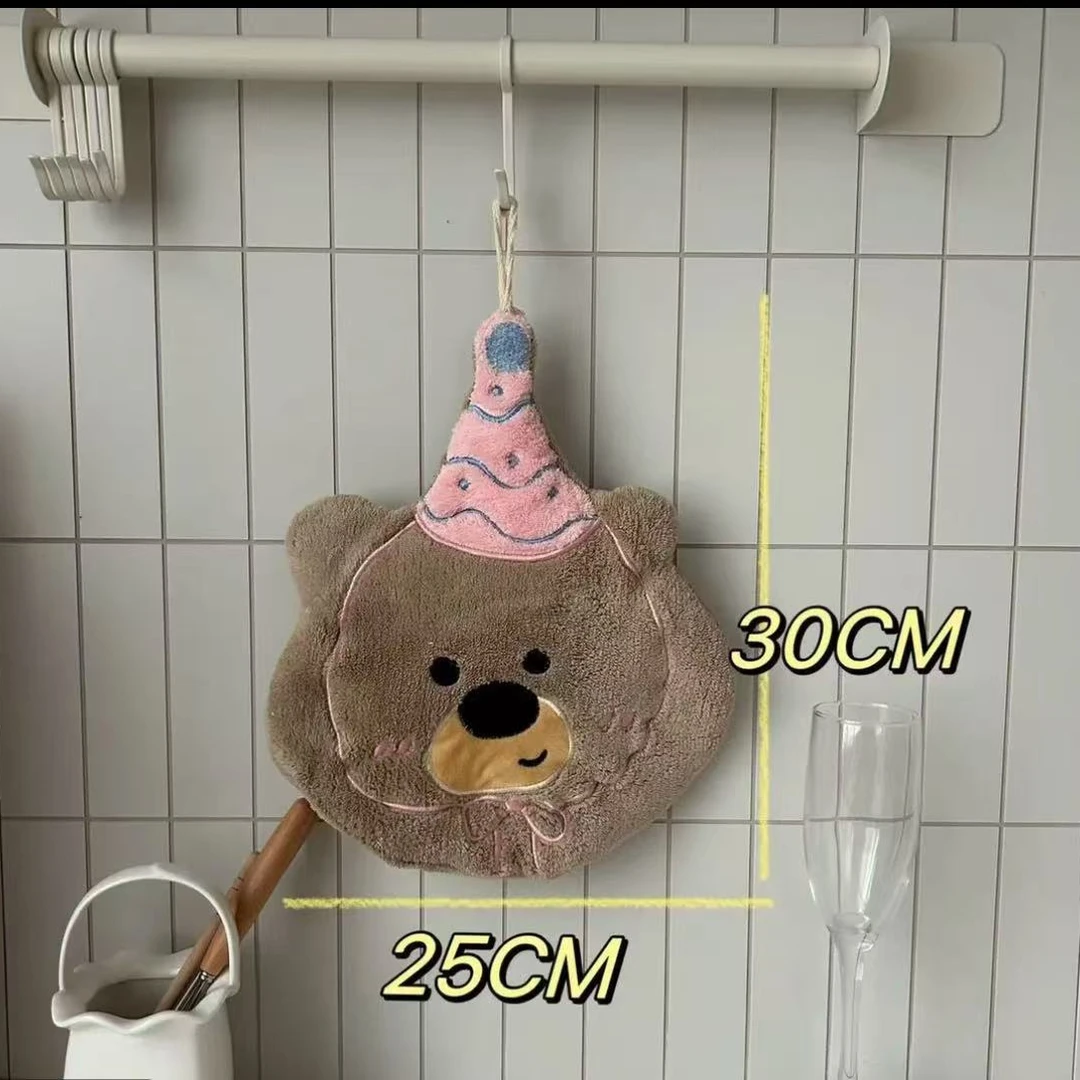 【两只装】可可爱爱卡通擦手巾挂式加厚家用卡通厨房速干儿童珊