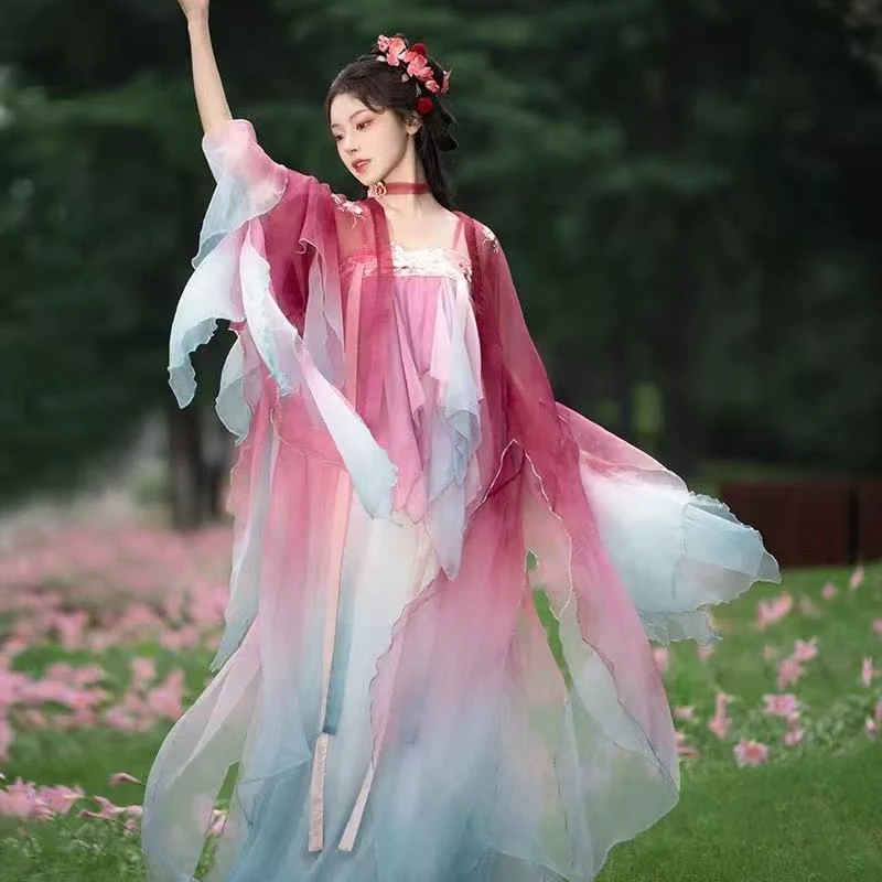 望断春山【缈缈】齐胸版少量现货上新仙气花瓣绣花飘片裙汉服