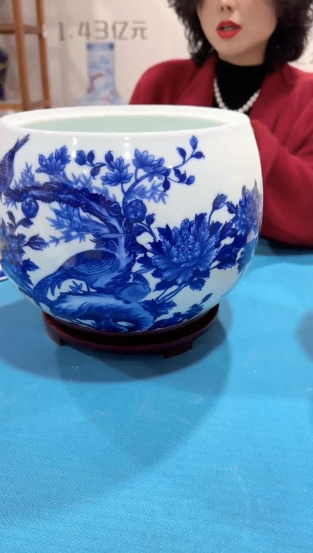 【闪购商品】瓷片青花花鸟储物罐