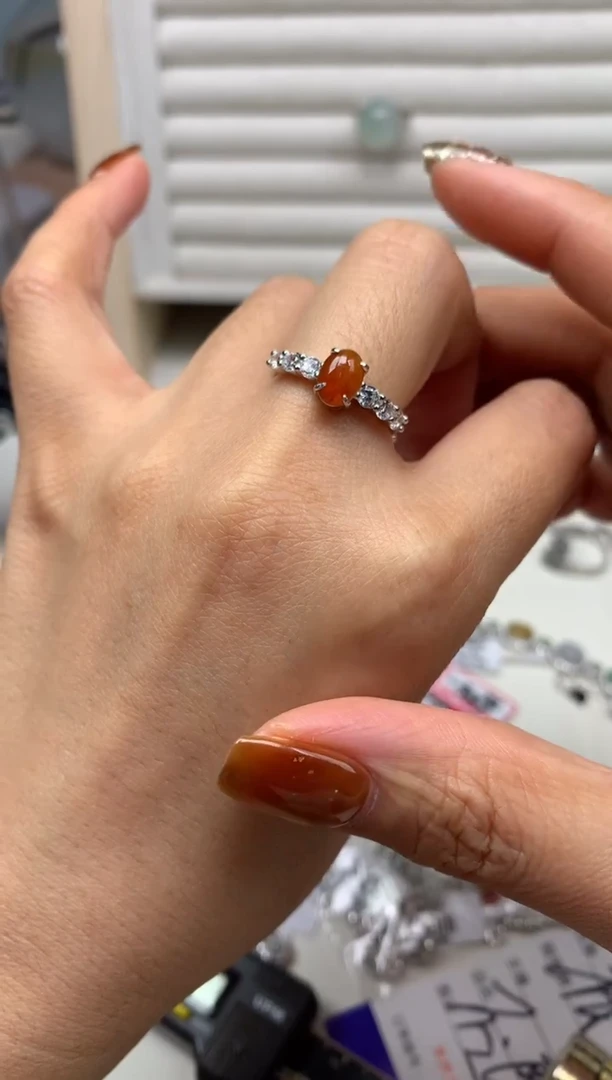 银S925镶嵌戒指翡翠243