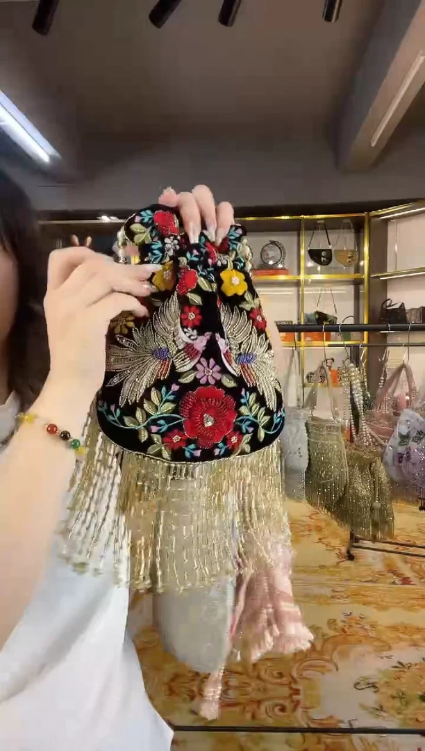 织物珠韵恒泽重工串珠手提包直播间女神专拍
