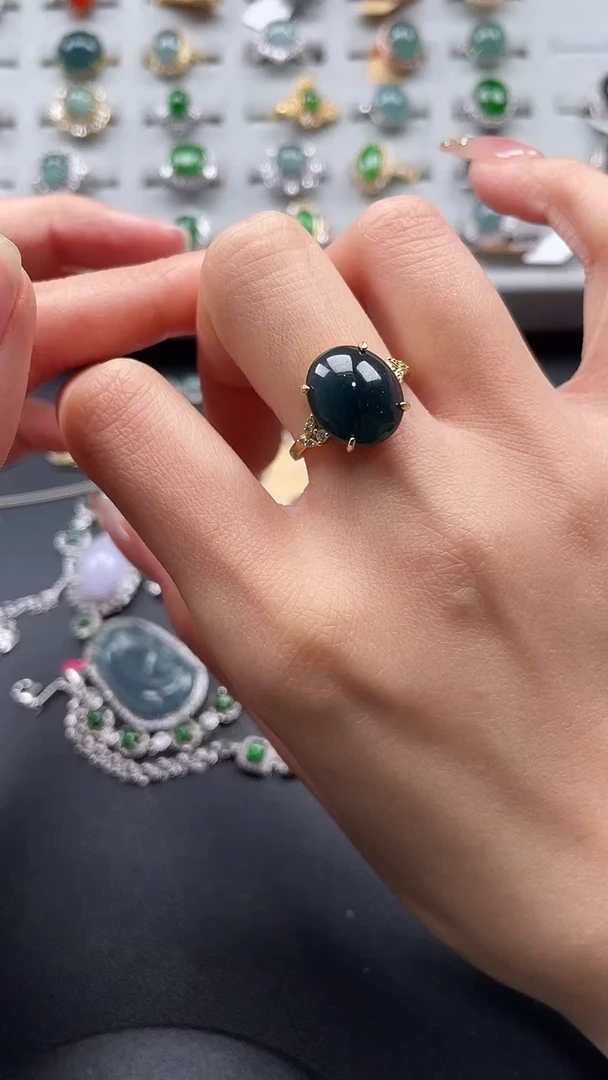 【闪购商品】翡翠戒指银S925镶嵌3454354