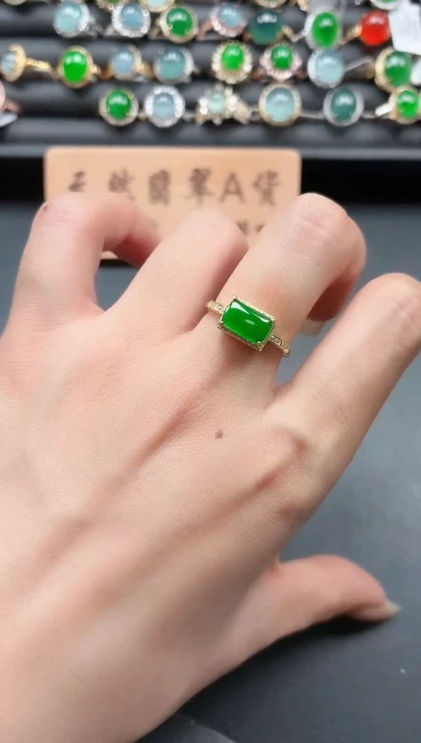 银S925镶嵌戒指翡翠111