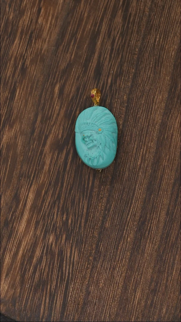 【闪购商品】绿松石挂饰18K金镶嵌1