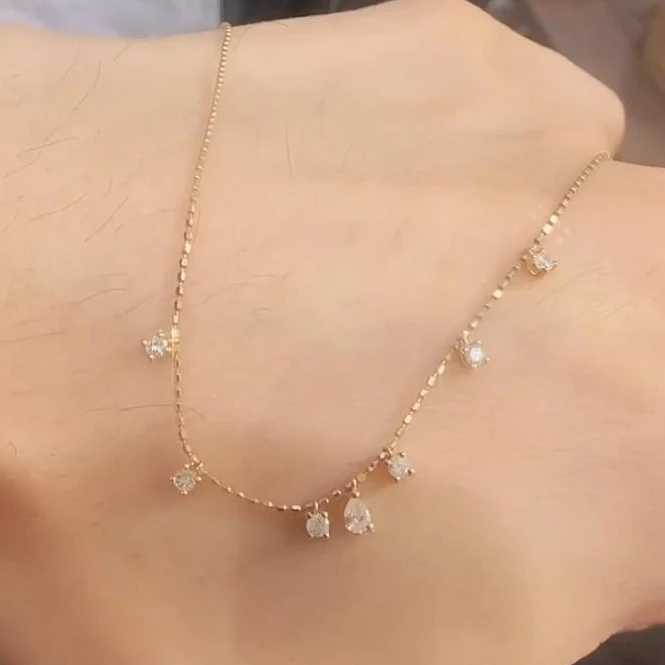 【千盟珠宝】18K   75分水滴满天星   ZSXL0173