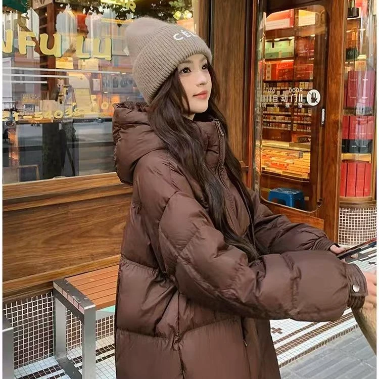 新款白鸭绒飘带款加厚羽绒服