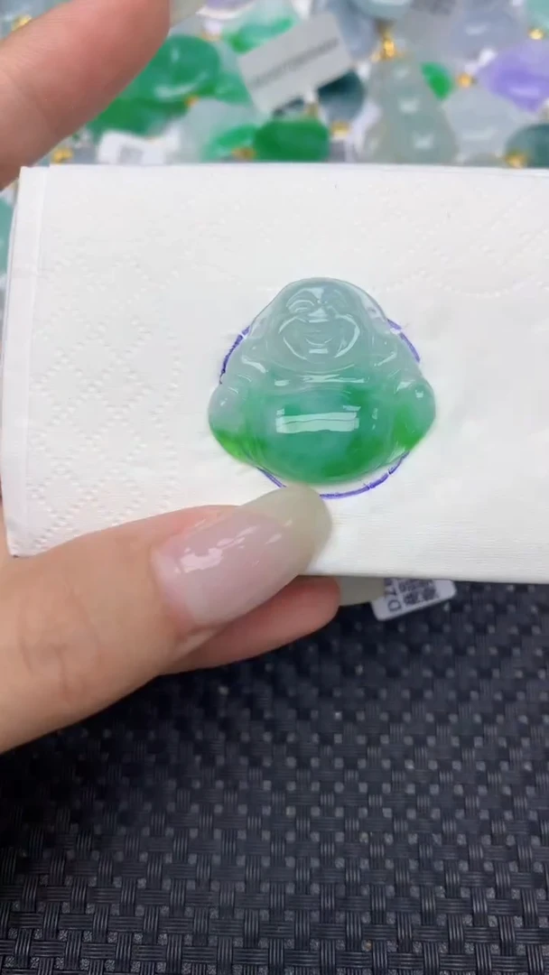 翡翠18K金镶嵌颈饰天然缅甸翡翠a货百元以上9元证书费自理